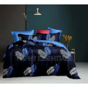 Bedsheet Duvet With 4 Pillow Cases - Blue Flowered Print