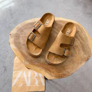 Zara Buckle Suede Slippers – Elegant Minimalist Slip-on Comfort Flat