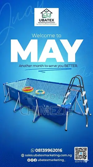 15feet Adult Kids Swimming Pool With Safety Ladder 2ring Floaters