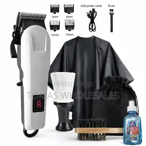 Professional Rechargeable Hair Clipper Kit – 12-piece Barber Set