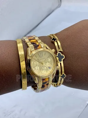 Michael Kors Beautiful Ladies Watch and Bracelets Set