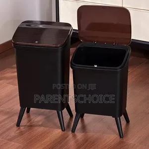 Black Trash Can With Legs 12l /15l White/Black Color