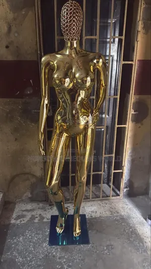 Size 12 Gold Chrome Female Display Mannequin With Net Head
