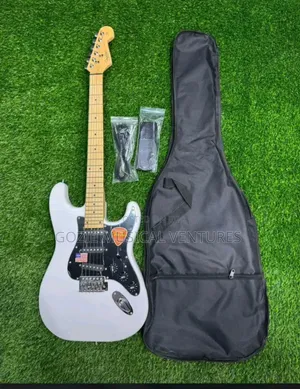 Fender Stratocaster Electric Lead Guitar White Colour Bag Cable