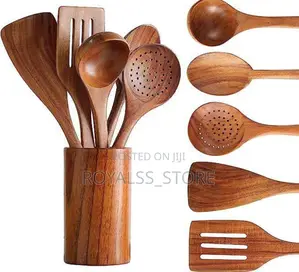 6pcs Natural Wooden Cooking Utensil Set Cooking Spoon Set