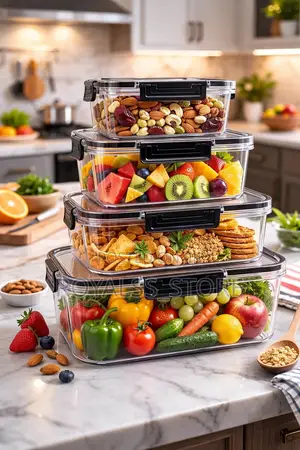 3/4 Piece Acrylic Food/Fruit Storage Container Set