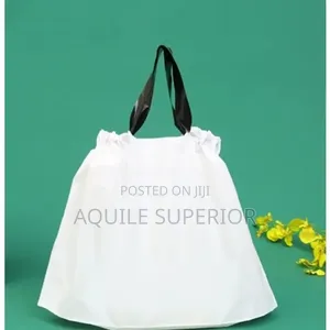 Large White Drawstring Nylon Bag for Travelling |17x20inches|