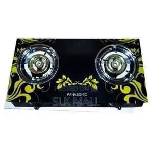Panasonic New 2 Burner Table Glass Top Gas Cooker- Black