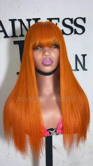 18” SDD Vietnamese Bone Straight. 2/6 Fringe Closure Ginger Colour