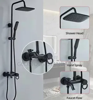 Round Head Black Shower
