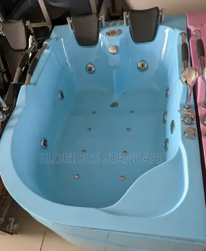 Double Curve Jacuzzi Blue Color and Also Double Head