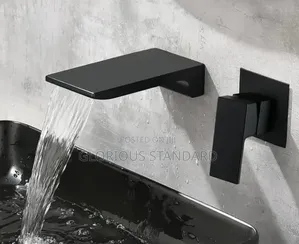 Black Flat Square Conduit Bath Mixer