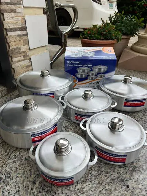 Quality 6pcs Polished Aluminium Cookware Set