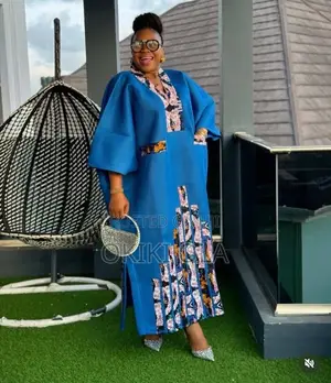 Ankara Bubu Gown Mix With Aso Oke