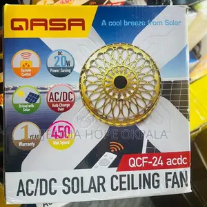 Qasa 24-Inch Ac/Dc Solar Ceiling Fan
