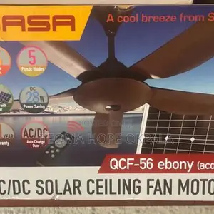 Qasa QCF-56 Ebony Ac/Dc Solar Ceiling Fan.