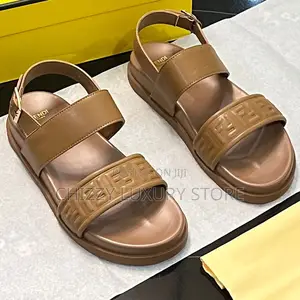 Fendi Quality Luxury Men Genuine Leather Sandals