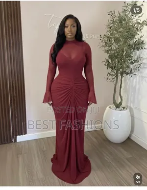 White Long Bodycon Lilac Dinner Gown