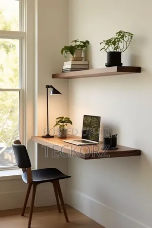 Floating Home Office Desk Plus Book Shelve