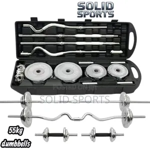 55kg Dumbbells Chrome Set