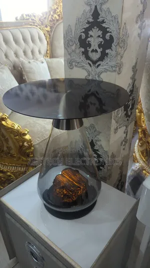 Contemporary Side Table Featuring a Conical Glass Base