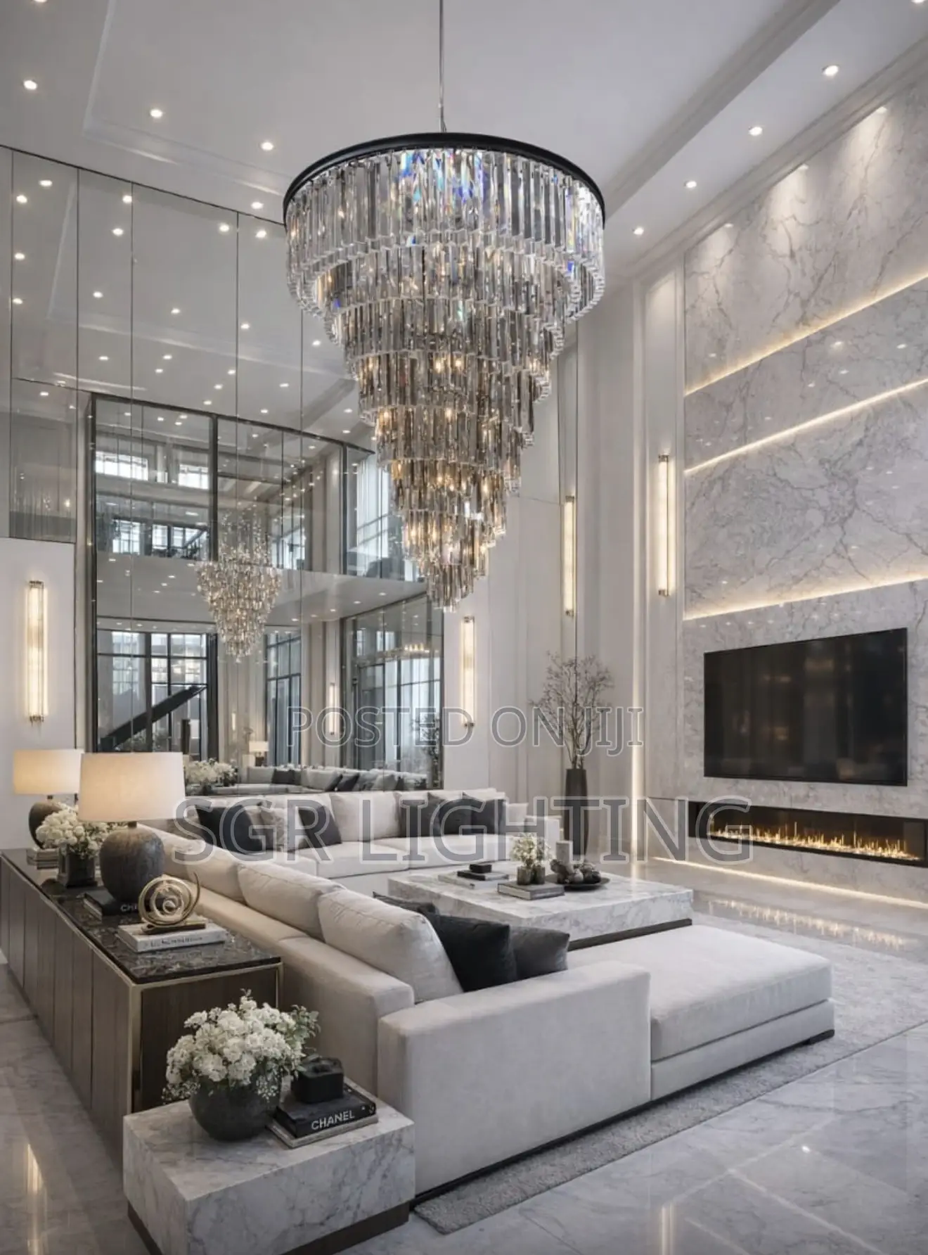 Modern Multi-Layer Acrylic Crystal Ice Bar Chandelier