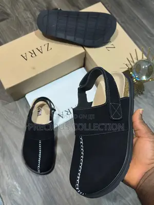 High Quality Trendy Zara Suede Half Cover Slide