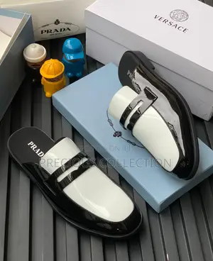 Men’S Trendy Glossy Prada Half Shoe