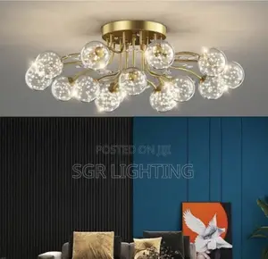 Nordic Branched Molecular Chandeliers Modern Glass Ball Pendant Lamp