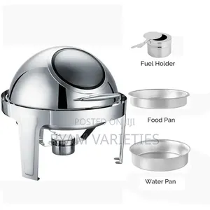 Stainless Steel Sliver Roll Top Crafting Dish With See Glass