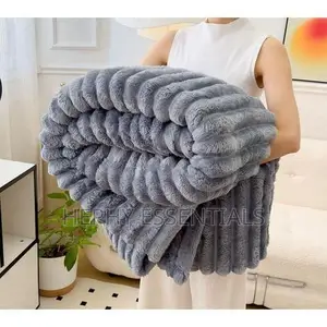 Soft Fluffy Grey Microfiber Blanket 180x200 Cm Warm All Bed