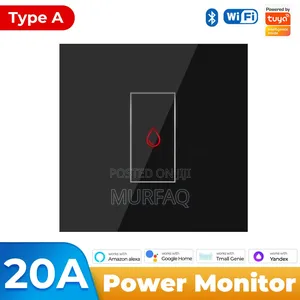 Tuya Wifi Water Heater Ac Power Monitor Smart Switch Alexa 20a Black