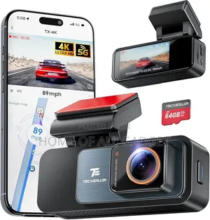  Full Hd Dash Camera for Cars, Built-in GPS and Wi-Fi, 64gb Sd Card