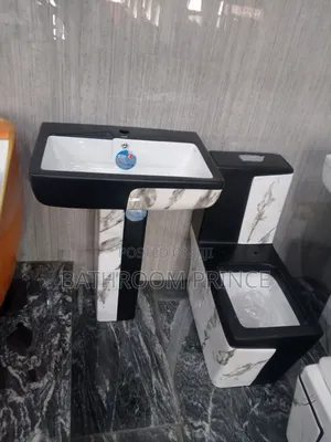Luxury Square Black and White Surface Water Closet