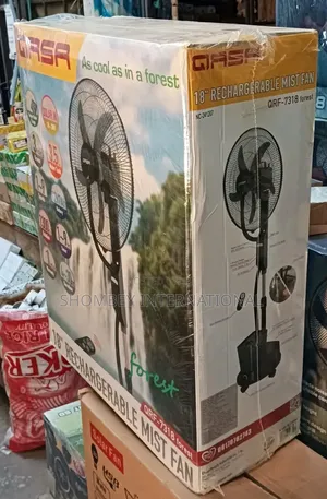 Qasa 18" Forest Mist Rechargeable Solar Fan