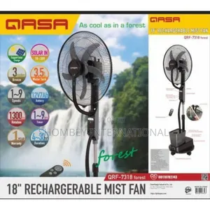 Qasa 18" Forest Mist Rechargeable Solar Fan