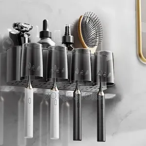 Wall Mounted Toothbrush Holder With 4 Cups and Other Accessories Other