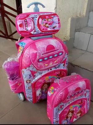 Children Trolley School Bag With Lunchbox