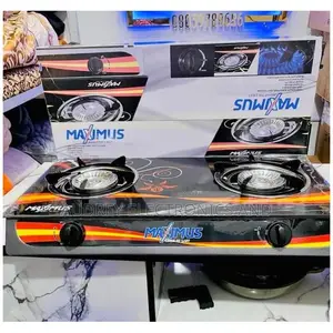Maximus Tabletop Gas Stove With Tempered Glass Top and Two Burners