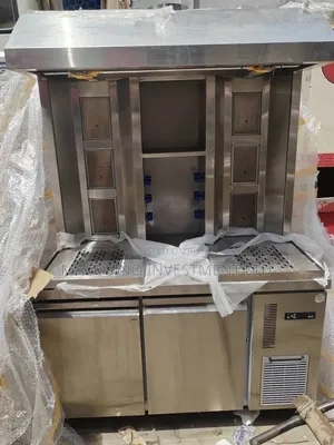 Stainless Steel Shawarma Machine With Built-in Chiller Storage Unit