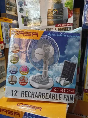 Qasa 12 Inches Table Top Rechargeable Solar Fan With Panel