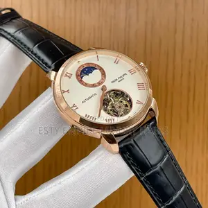 High Quality Luxury Automatic Patek Philippe Leather Wristwatch