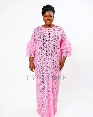 Baby Pink Cord Lace Kaftan