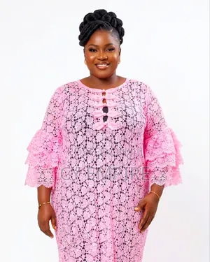 Baby Pink Cord Lace Kaftan