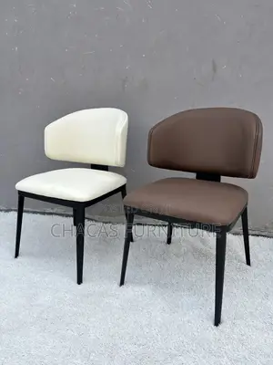 Modern Duo-Tone Dining Chair - Nordic Leatherette Designer Seat