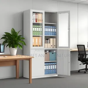 Glass Bookshelves Cabinet