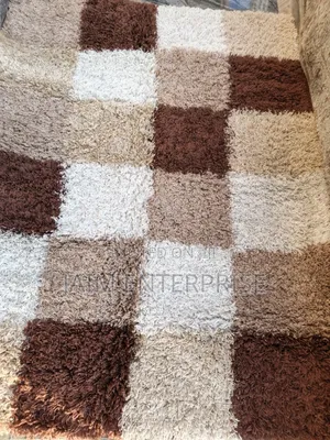 Cream and Brown 4 by 6 Shaggy