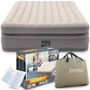 Intex 20” Height 5ft by 6ft Queen Comfort Plush Airbed With Fiber-Tech