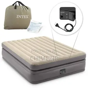 Intex 20” Height 5ft by 6ft Queen Comfort Plush Airbed With Fiber-Tech