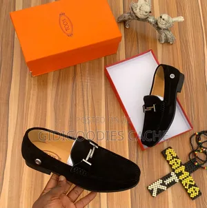 Tod's Black Suede T-Buckle Loafers in Size 40-45